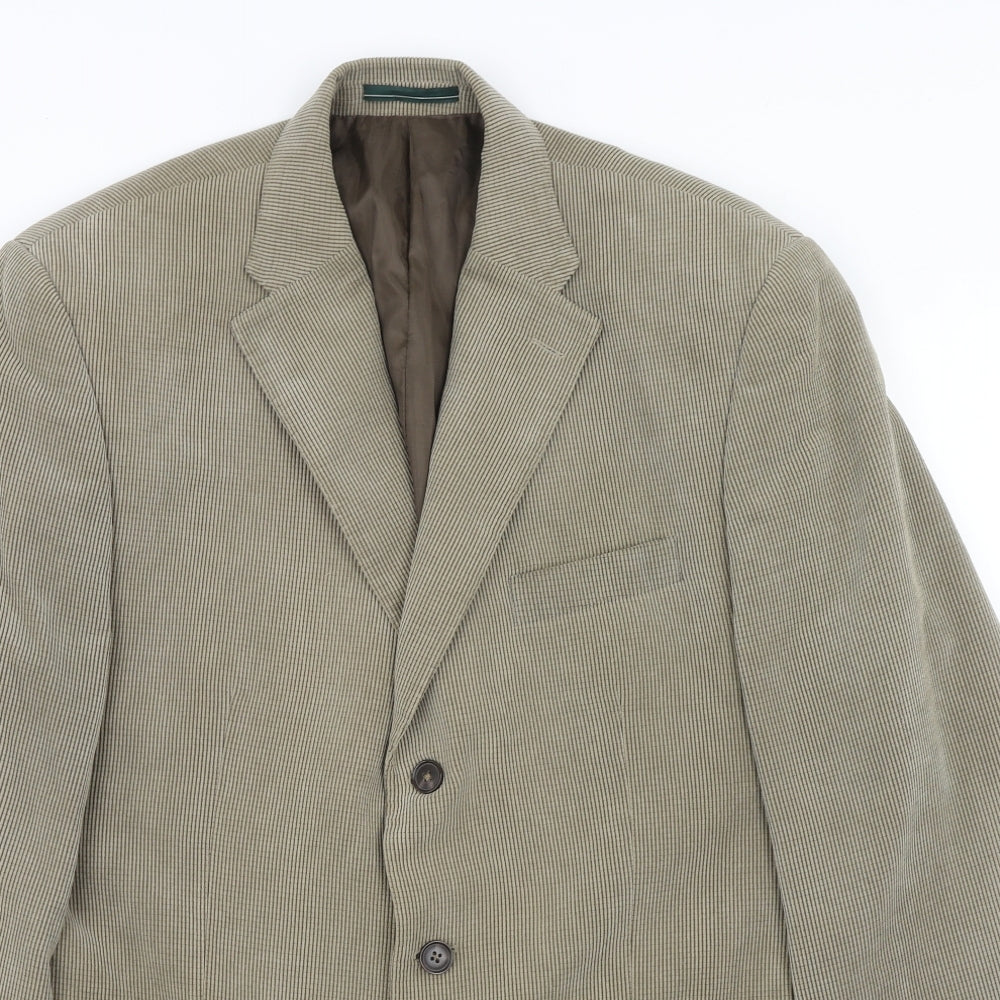 Greenwoods Mens Beige Polyester Jacket Blazer Size 42 Regular