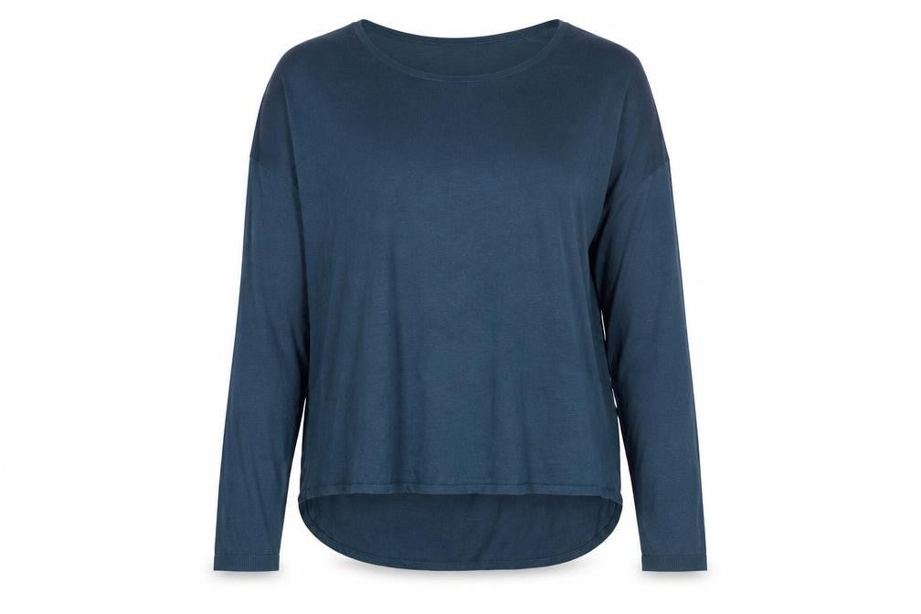 H&M Womens Blue Boat Neck Acrylic Pullover Jumper Size M