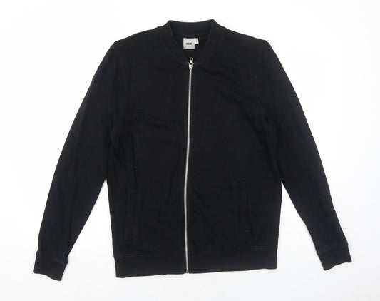 ASOS Mens Black Polyester Full Zip Sweatshirt Size S Zip