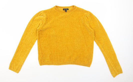 QED London Womens Yellow Round Neck Polyester Pullover Jumper Size M