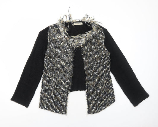 Marlene B Womens Black Round Neck Acrylic Cardigan Jumper Size M