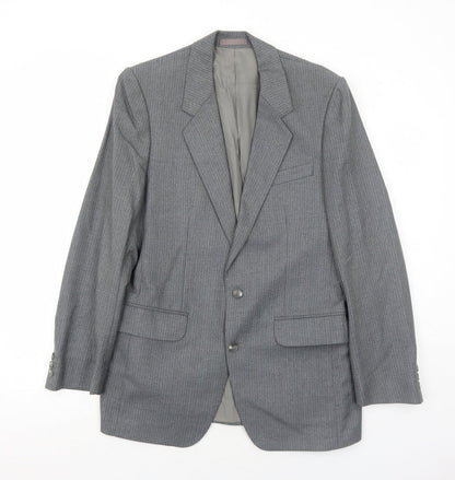 James Barry Mens Grey Striped Wool Jacket Suit Jacket Size 38 Regular