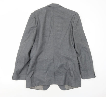 James Barry Mens Grey Striped Wool Jacket Suit Jacket Size 38 Regular