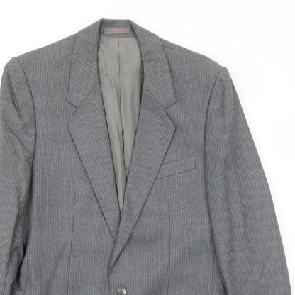 James Barry Mens Grey Striped Wool Jacket Suit Jacket Size 38 Regular