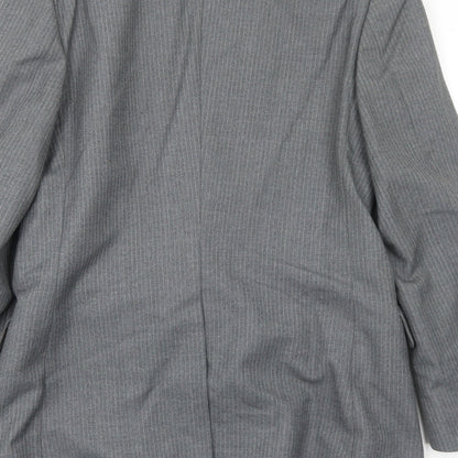 James Barry Mens Grey Striped Wool Jacket Suit Jacket Size 38 Regular