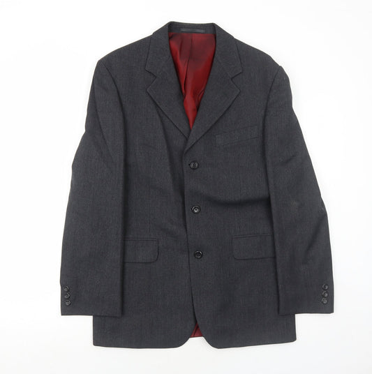 Business Solutions Mens Grey Polyester Jacket Suit Jacket Size 40 Regular