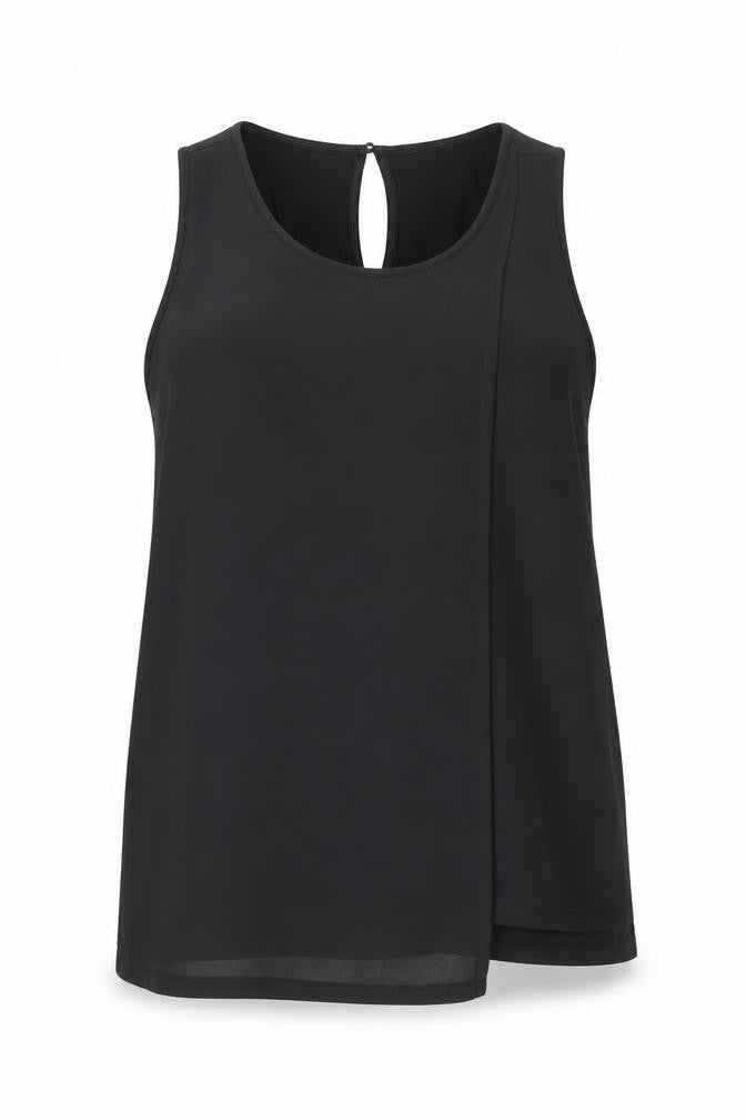 Oasis Womens Black Polyester Basic Tank Size L Round Neck