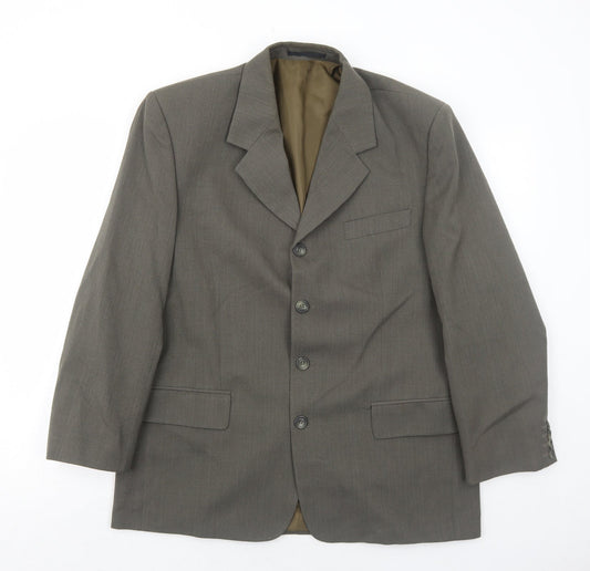 Vittoria Mens Grey Polyester Jacket Blazer Size 40 Regular