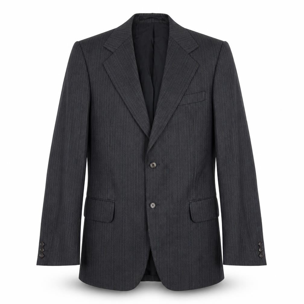 Pure Mens Grey Striped Wool Jacket Suit Jacket Size 38 Regular