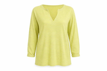 Next Womens Yellow V-Neck Striped Viscose Pullover Jumper Size 12