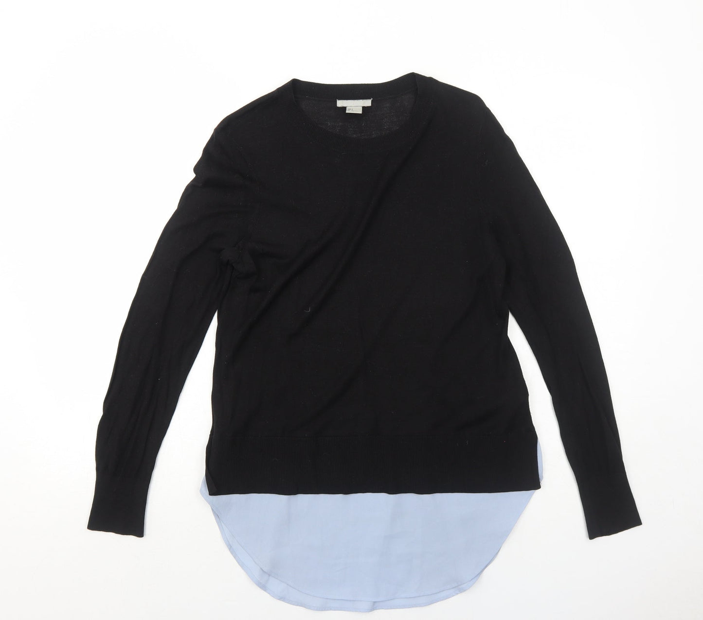 H&M Womens Black Round Neck Polyester Pullover Jumper Size S