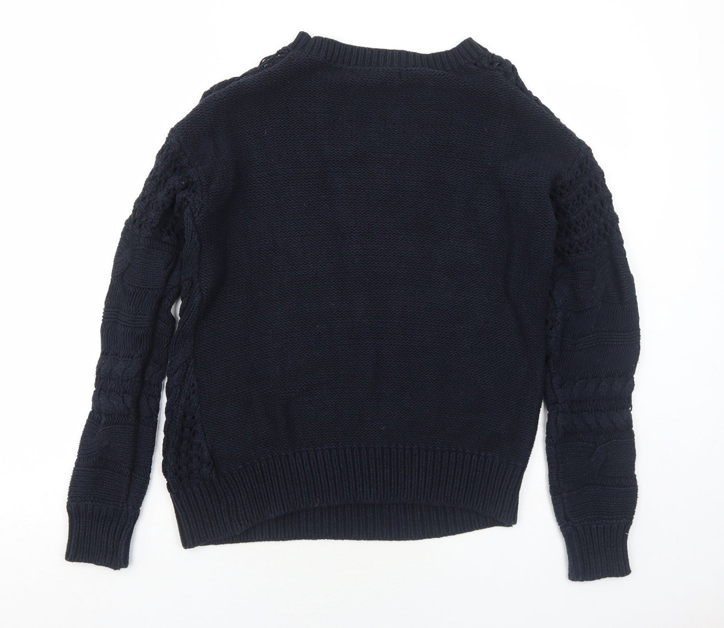 NEXT Womens Blue Round Neck Cotton Pullover Jumper Size M