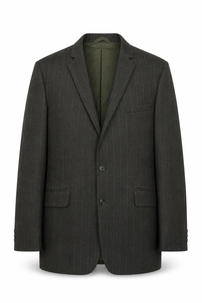 Browns Mens Grey Striped Wool Jacket Suit Jacket Size 42 Regular