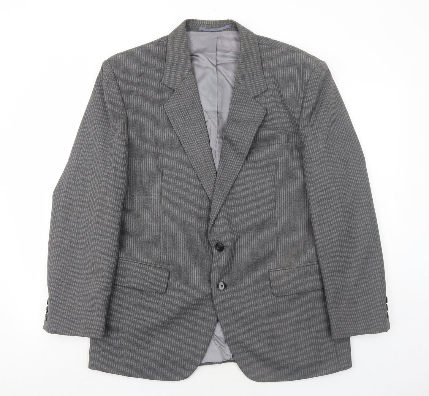 Greenwoods Mens Grey Polyester Jacket Suit Jacket Size 42 Regular