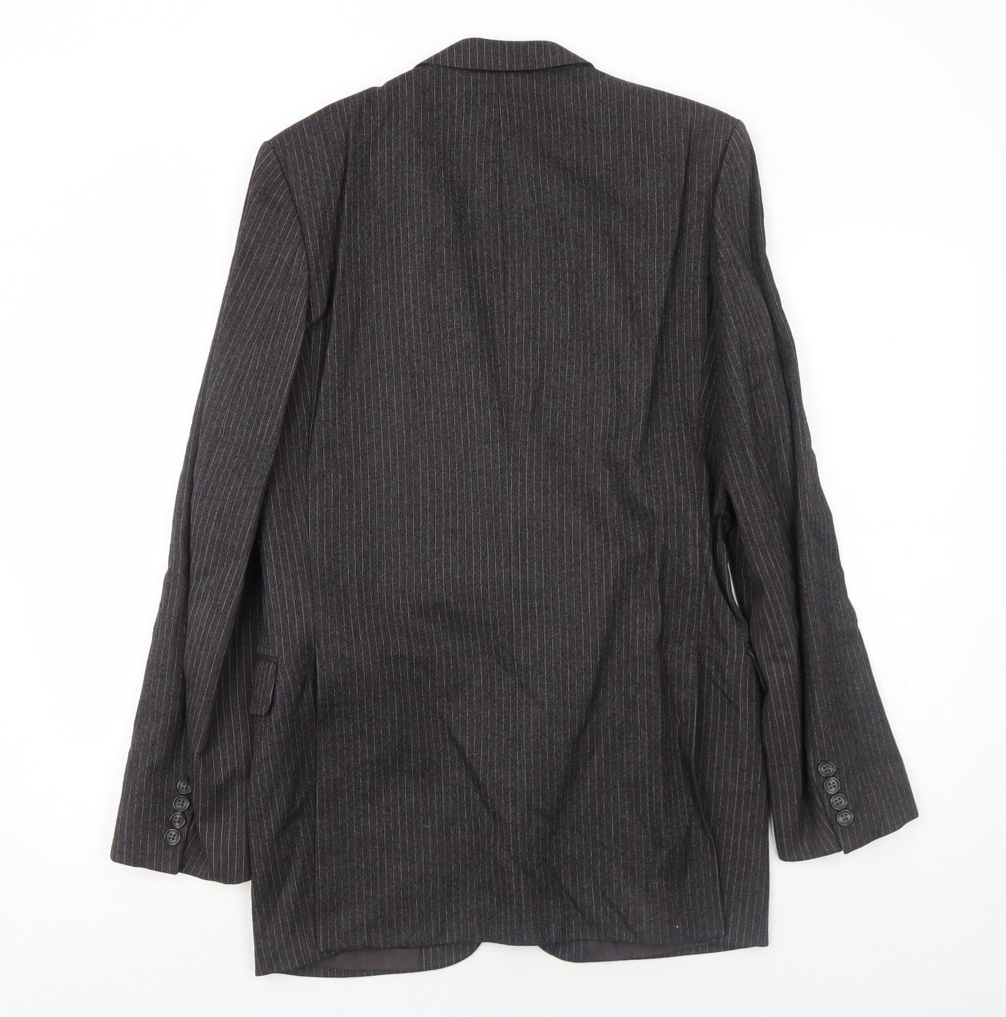 Marks and Spencer Mens Grey Striped Wool Jacket Suit Jacket Size 38 Regular