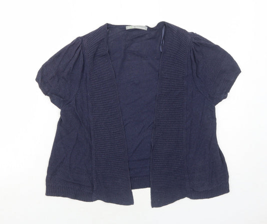 Marks and Spencer Womens Blue V-Neck Viscose Cardigan Jumper Size 12