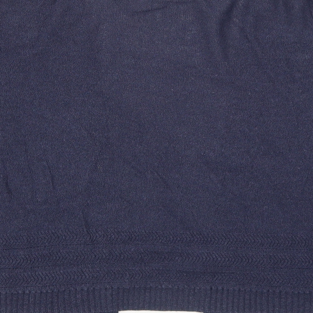 Marks and Spencer Womens Blue V-Neck Viscose Cardigan Jumper Size 12