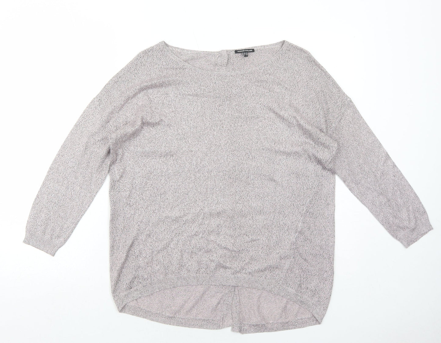 Warehouse Womens Pink Round Neck Cotton Pullover Jumper Size 10