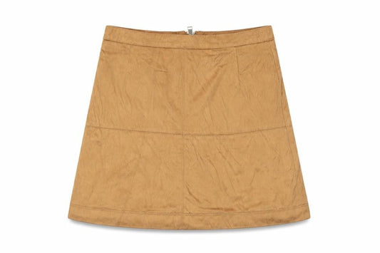River Island Womens Brown Polyester A-Line Skirt Size 8 Zip