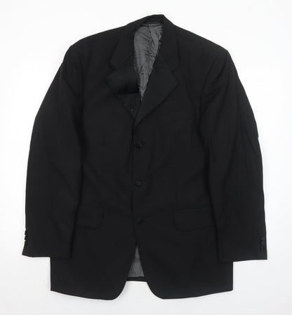 Fraser Mens Black Wool Jacket Suit Jacket Size 40 Regular