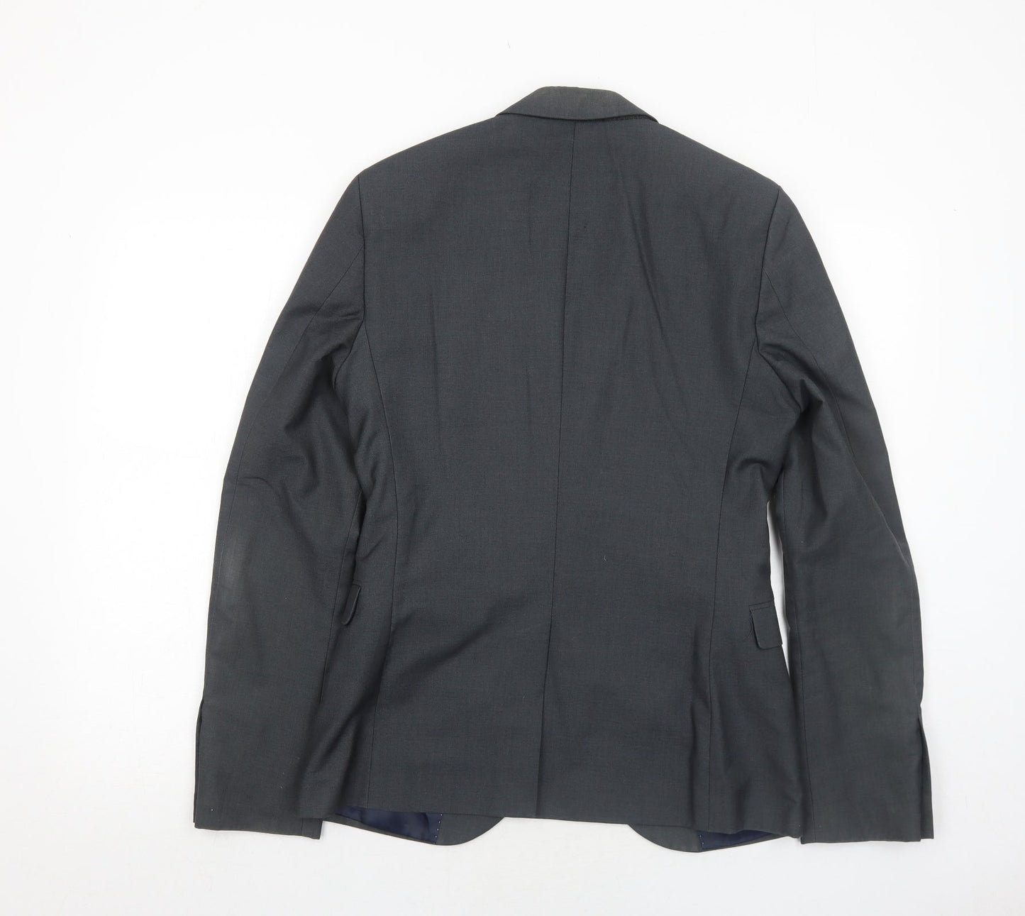 Topman Mens Grey Polyester Jacket Suit Jacket Size 36 Regular