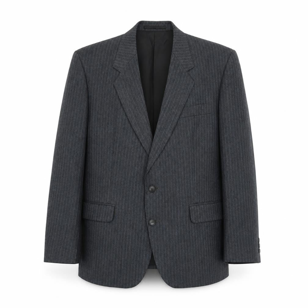 Hodges Mens Grey Striped Wool Jacket Suit Jacket Size 44 Regular