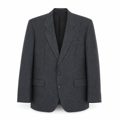 Hodges Mens Grey Striped Wool Jacket Suit Jacket Size 44 Regular