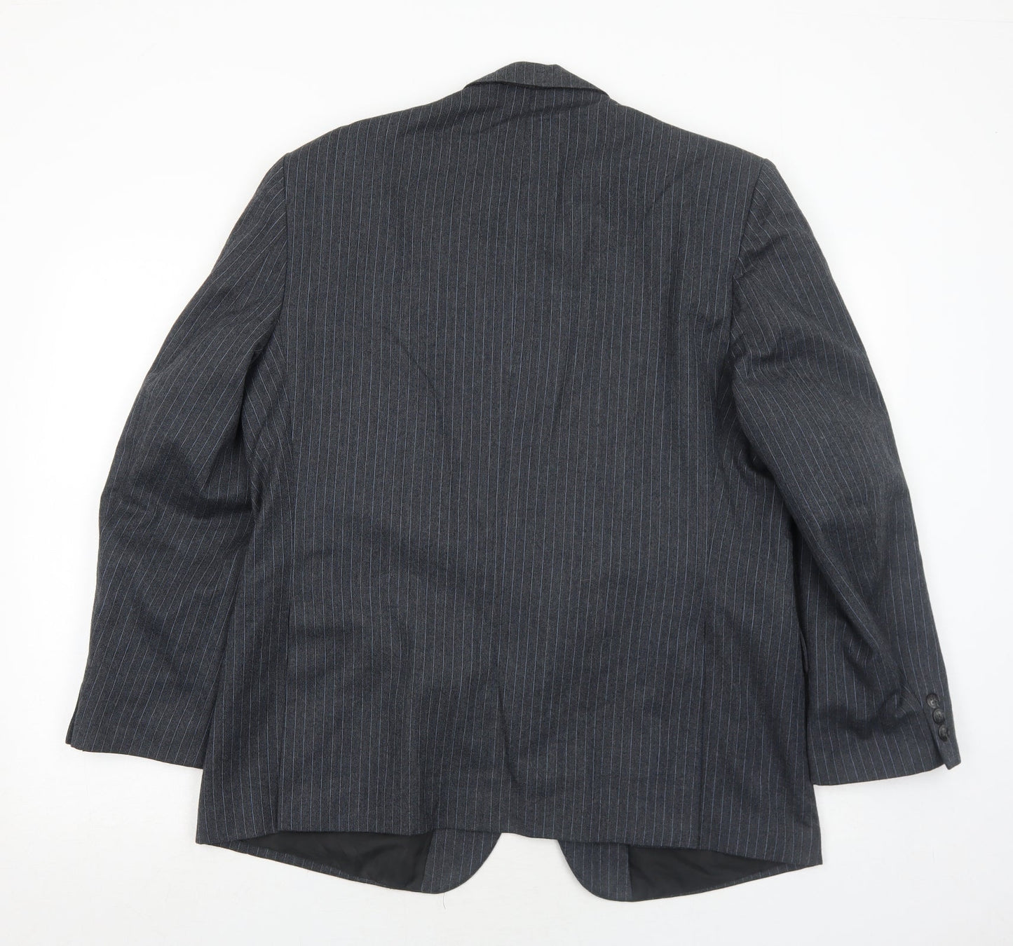 Hodges Mens Grey Striped Wool Jacket Suit Jacket Size 44 Regular