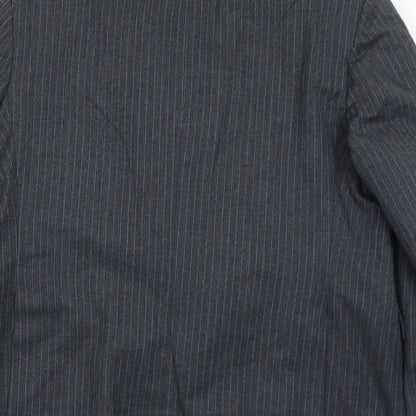 Hodges Mens Grey Striped Wool Jacket Suit Jacket Size 44 Regular