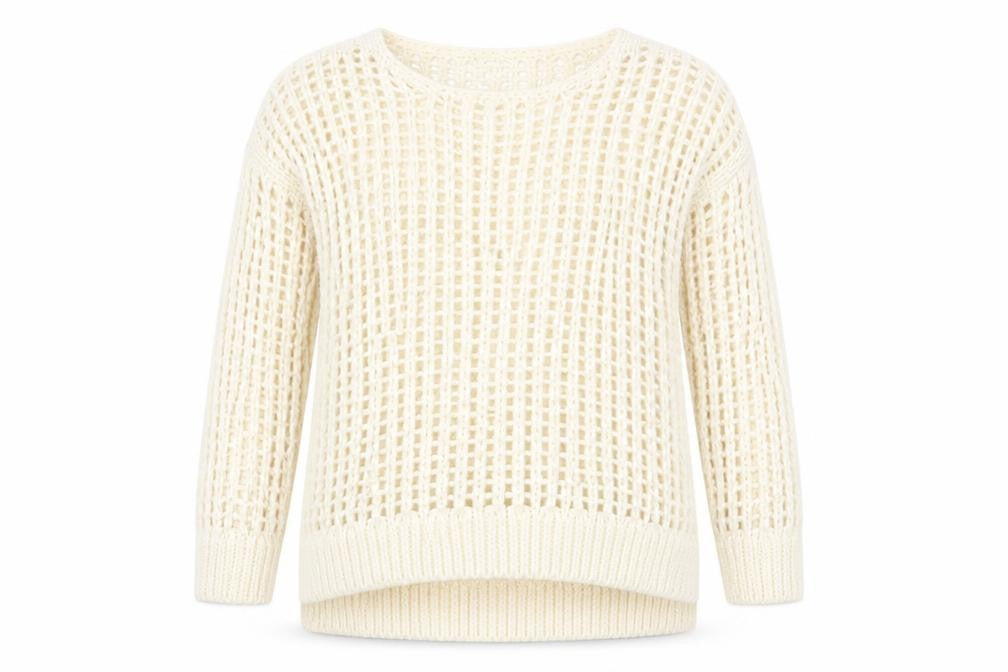 River Island Womens Ivory Round Neck Acrylic Pullover Jumper Size 6
