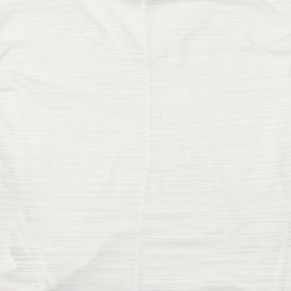 NEXT Womens White Polyester Basic T-Shirt Size 10 V-Neck