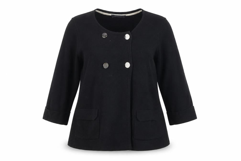 Marks & Spencer Womens Black Scoop Neck Polyamide Cardigan Jumper Size 14