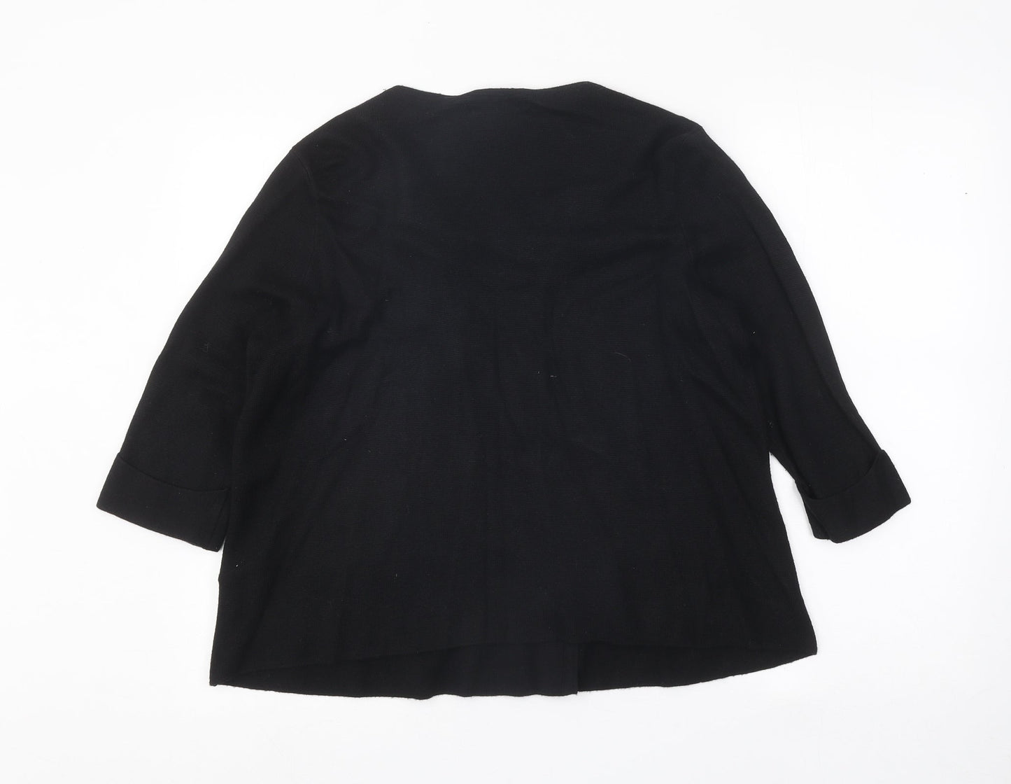 Marks and Spencer Womens Black Scoop Neck Polyamide Cardigan Jumper Size 14