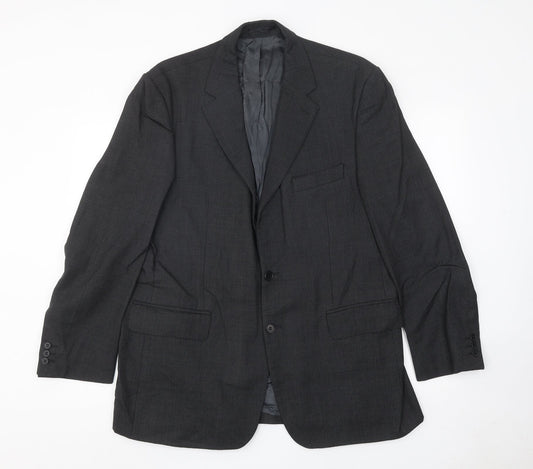 The Label Mens Grey Wool Jacket Suit Jacket Size 44 Regular