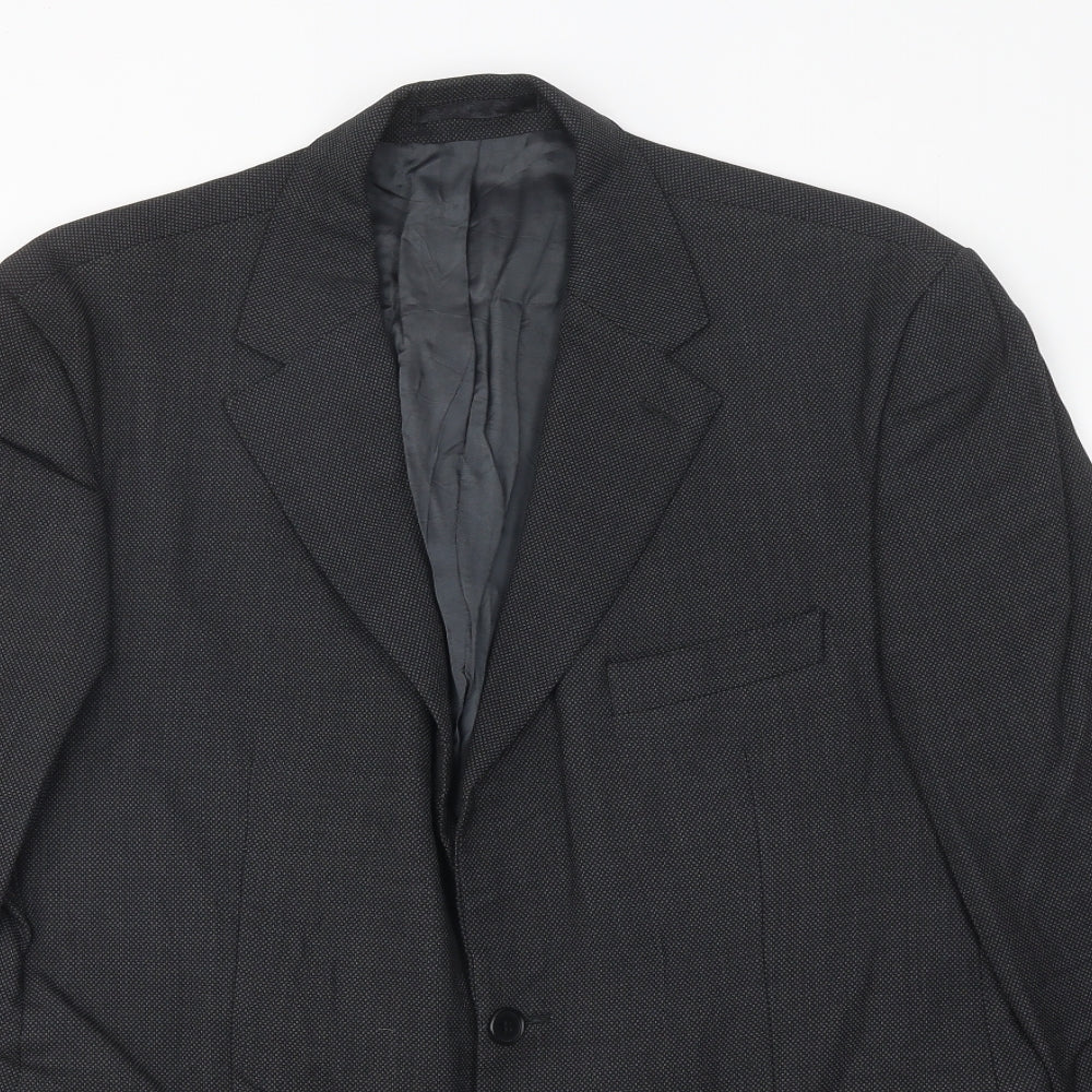 The Label Mens Grey Wool Jacket Suit Jacket Size 44 Regular