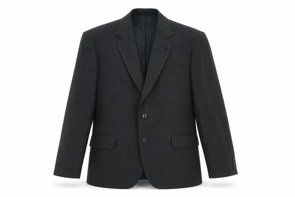 Skopes Mens Black Striped Wool Jacket Suit Jacket Size 42 Regular