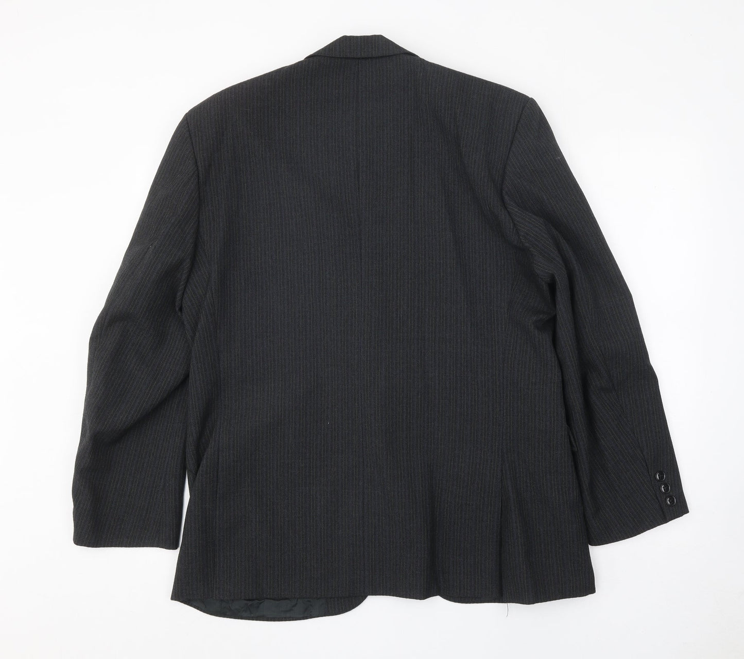 Skopes Mens Black Striped Wool Jacket Suit Jacket Size 42 Regular