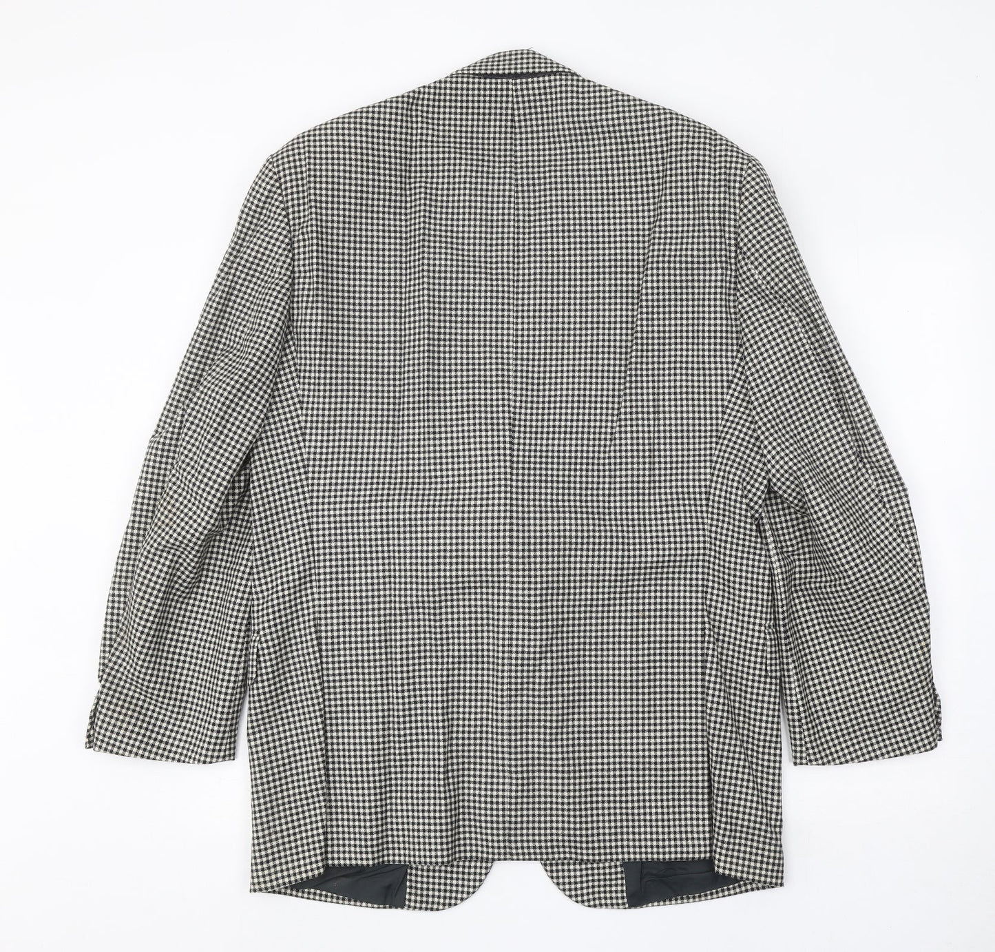 House of Fraser Mens Black Geometric Wool Jacket Blazer Size 40 Regular