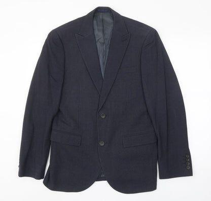 Next Mens Blue Viscose Jacket Suit Jacket Size 38 Regular