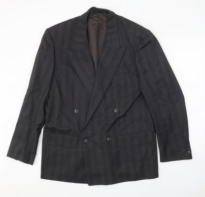 Next Mens Grey Striped Polyester Jacket Suit Jacket Size 40 Regular