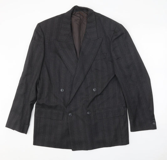 NEXT Mens Grey Striped Polyester Jacket Suit Jacket Size 40 Regular