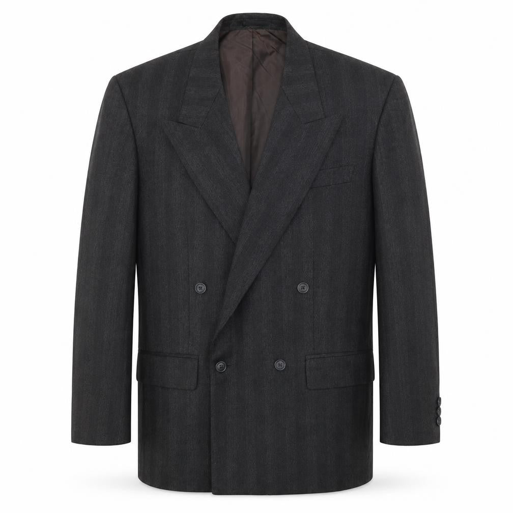 NEXT Mens Grey Striped Polyester Jacket Suit Jacket Size 40 Regular