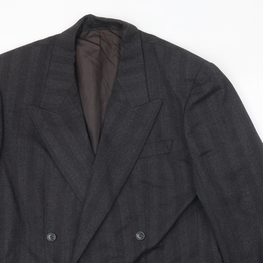 NEXT Mens Grey Striped Polyester Jacket Suit Jacket Size 40 Regular
