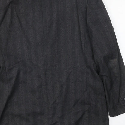 Next Mens Grey Striped Polyester Jacket Suit Jacket Size 40 Regular