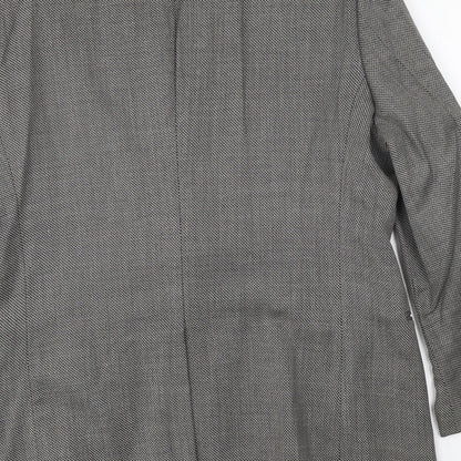 Collezione Mens Grey Geometric Wool Jacket Blazer Size 44 Regular