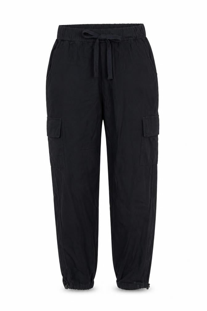 MnMl Womens Blue Polyester Cargo Trousers Size M L32 in Regular Drawstring - Adjustable Waist