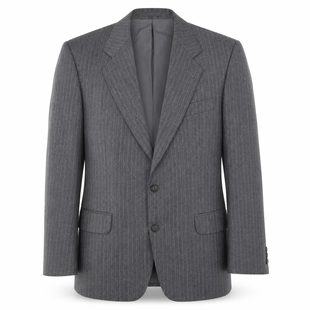 St Michael Mens Grey Striped Wool Jacket Suit Jacket Size 38 Regular