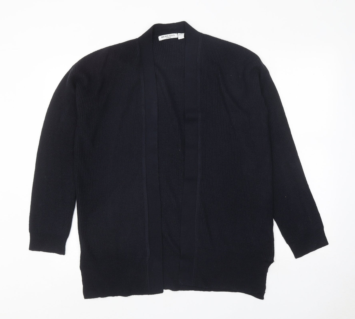 Brave Soul Womens Blue V-Neck Acetate Cardigan Jumper Size M