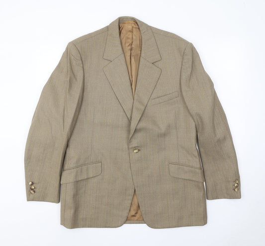 Gibson Llather Mens Brown Wool Jacket Blazer Size 38 Regular