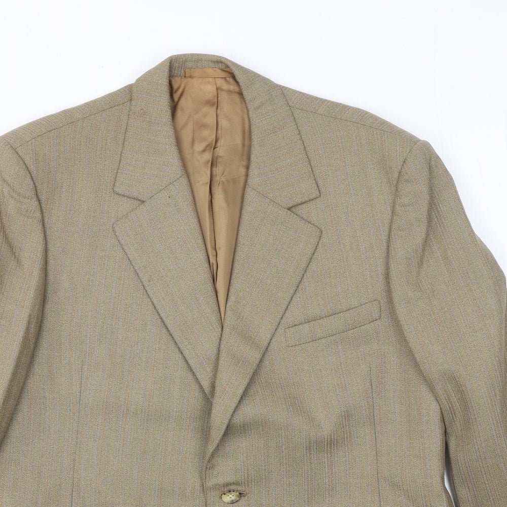 Gibson Llather Mens Brown Wool Jacket Blazer Size 38 Regular